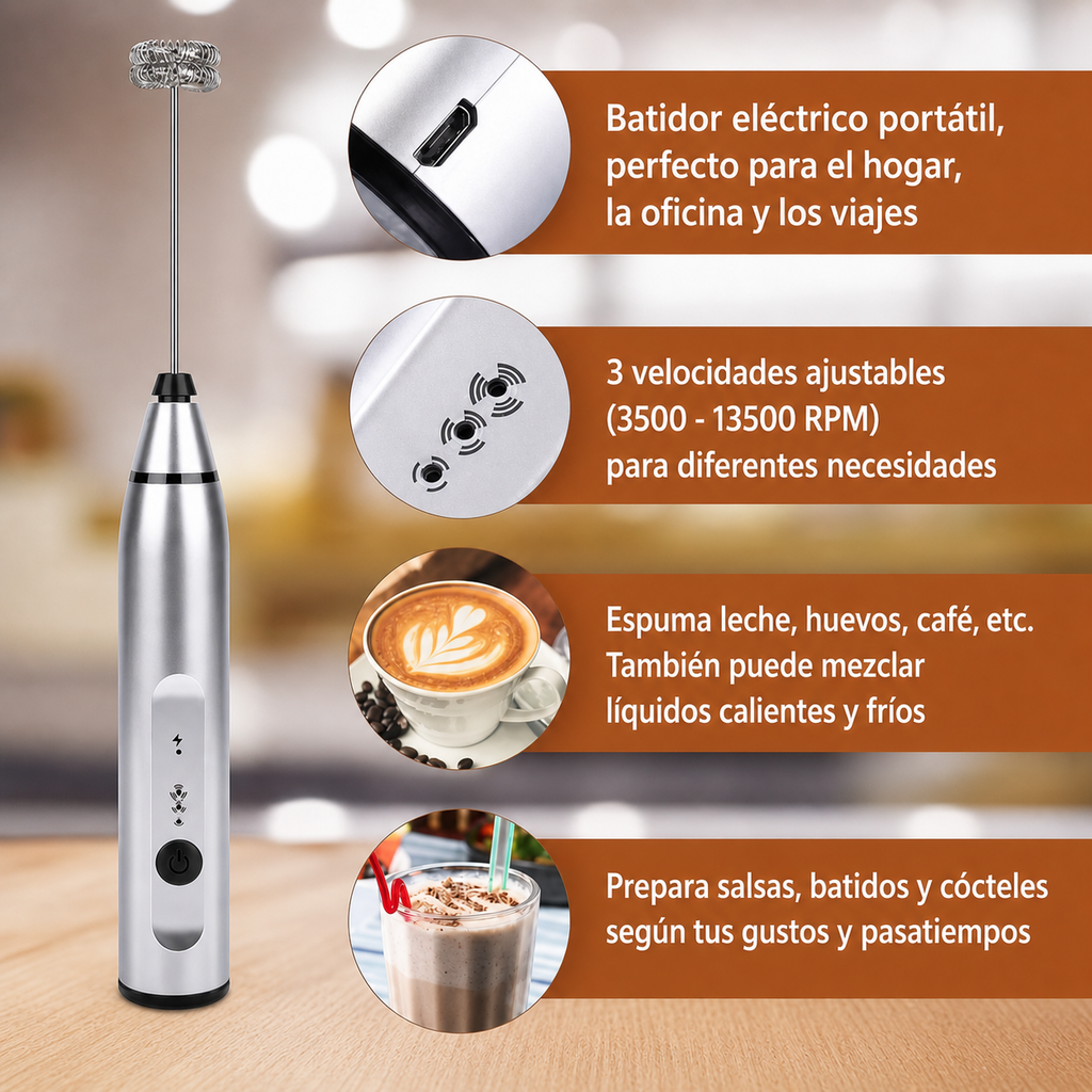 Batidor eléctrico portátil multifuncional